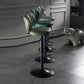 Scandinavian Metal Barstool Fabric Cushion Upholstered Counter Stool with Black Base
