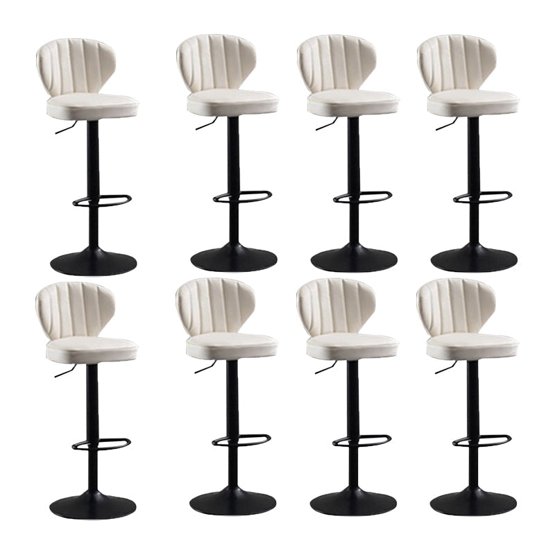 Scandinavian Metal Barstool Fabric Cushion Upholstered Counter Stool with Black Base