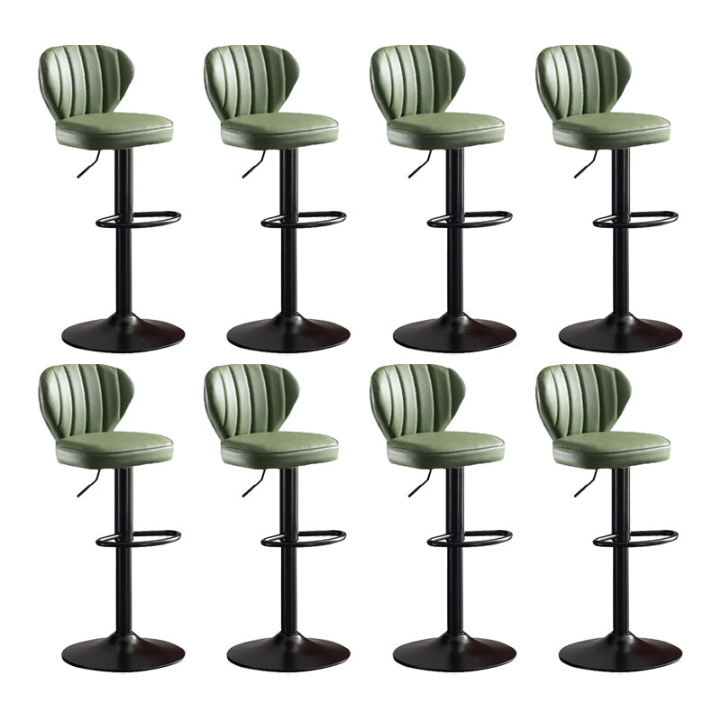 Scandinavian Metal Barstool Fabric Cushion Upholstered Counter Stool with Black Base