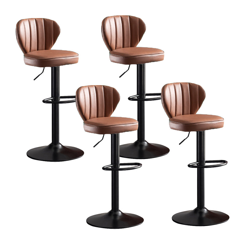 Scandinavian Metal Barstool Fabric Cushion Upholstered Counter Stool with Black Base