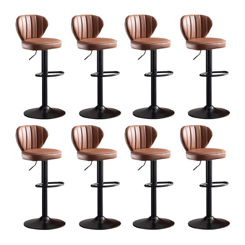 Scandinavian Metal Barstool Fabric Cushion Upholstered Counter Stool with Black Base