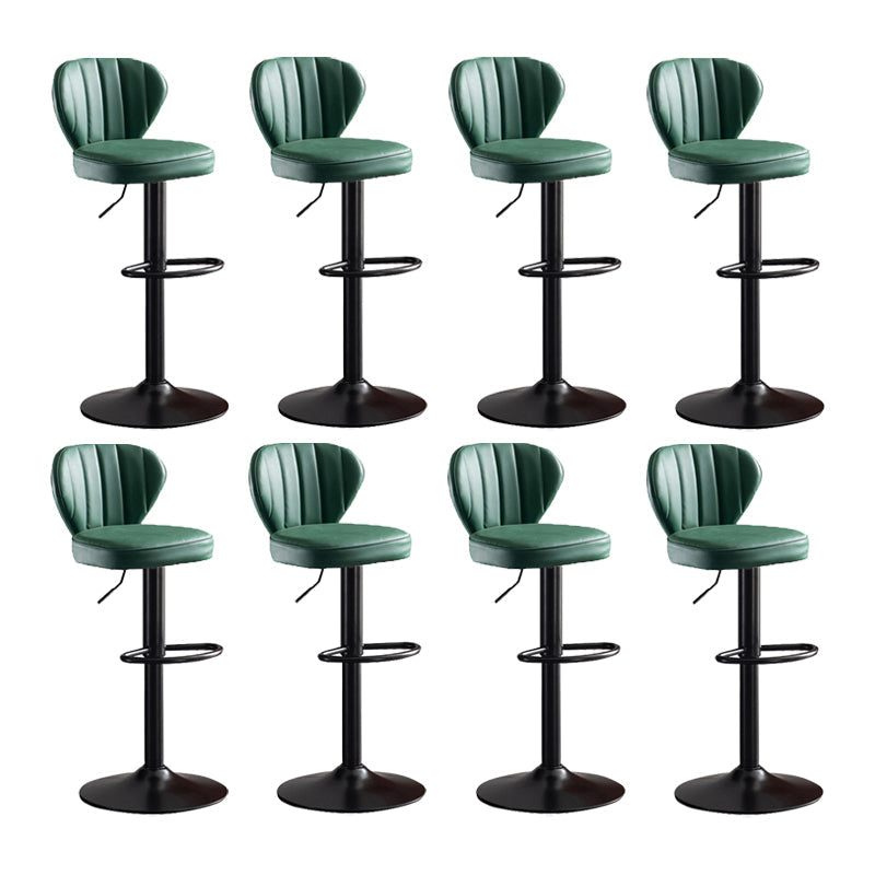 Scandinavian Metal Barstool Fabric Cushion Upholstered Counter Stool with Black Base