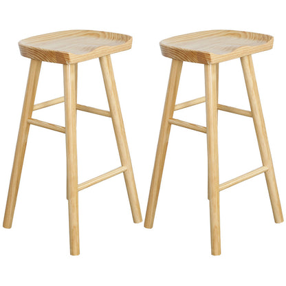 Contemporary Wood Stool Wood Rectangle Seat Counter Stool in Matte Finish
