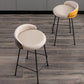 Industrial Metal Stool Faux Leather Round Seat Upholstered Counter Stool