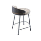 Industrial Metal Stool Faux Leather Round Seat Upholstered Counter Stool