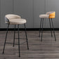Industrial Metal Stool Faux Leather Round Seat Upholstered Counter Stool