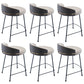 Industrial Metal Stool Faux Leather Round Seat Upholstered Counter Stool