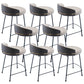 Industrial Metal Stool Faux Leather Round Seat Upholstered Counter Stool