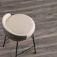 Industrial Metal Stool Faux Leather Round Seat Upholstered Counter Stool