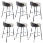 Industrial Metal Stool Faux Leather Round Seat Upholstered Counter Stool
