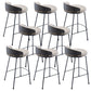 Industrial Metal Stool Faux Leather Round Seat Upholstered Counter Stool