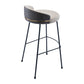 Industrial Metal Stool Faux Leather Round Seat Upholstered Counter Stool