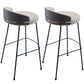 Industrial Metal Stool Faux Leather Round Seat Upholstered Counter Stool