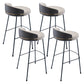 Industrial Metal Stool Faux Leather Round Seat Upholstered Counter Stool