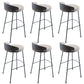 Industrial Metal Stool Faux Leather Round Seat Upholstered Counter Stool