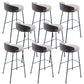 Industrial Metal Stool Faux Leather Round Seat Upholstered Counter Stool