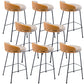 Industrial Metal Stool Faux Leather Round Seat Upholstered Counter Stool