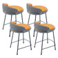 Industrial Metal Stool Faux Leather Round Seat Upholstered Counter Stool