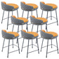 Industrial Metal Stool Faux Leather Round Seat Upholstered Counter Stool