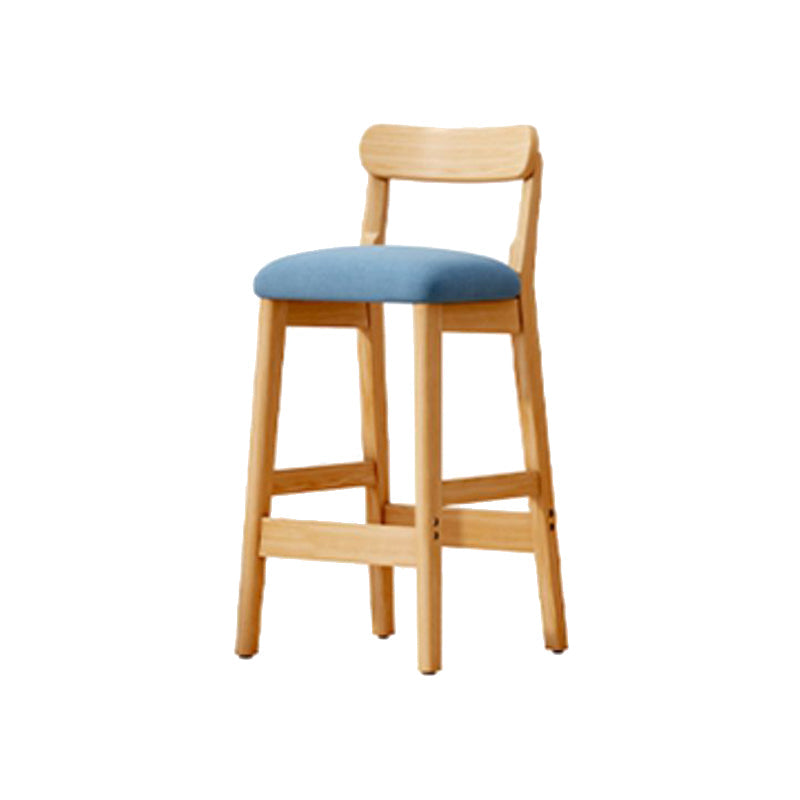 Scandinavian Wood Stool Fabric Upholstered Seat Counter Stool in Matte Finish Sky Blue 1 Piece Clearhalo 'Bar Furniture' 'Bar Stools' 'bar_stools' 'furn' 'furn_bar_stools' 'Furniture' 'Kitchen & Dining Furniture' 5863885