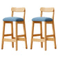 Scandinavian Wood Stool Fabric Upholstered Seat Counter Stool in Matte Finish Sky Blue 2 Piece Set Clearhalo 'Bar Furniture' 'Bar Stools' 'bar_stools' 'furn' 'furn_bar_stools' 'Furniture' 'Kitchen & Dining Furniture' 5863886