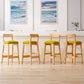 Scandinavian Wood Stool Fabric Upholstered Seat Counter Stool in Matte Finish Clearhalo 'Bar Furniture' 'Bar Stools' 'bar_stools' 'furn' 'furn_bar_stools' 'Furniture' 'Kitchen & Dining Furniture' 5863887