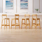 Scandinavian Wood Stool Fabric Upholstered Seat Counter Stool in Matte Finish Clearhalo 'Bar Furniture' 'Bar Stools' 'bar_stools' 'furn' 'furn_bar_stools' 'Furniture' 'Kitchen & Dining Furniture' 5863888
