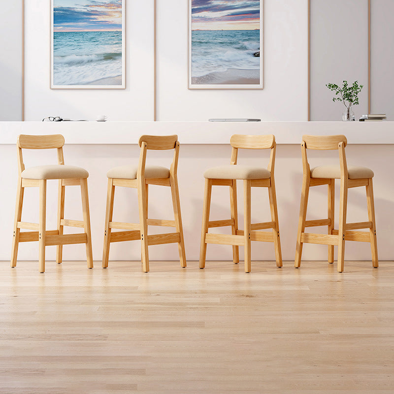 Scandinavian Wood Stool Fabric Upholstered Seat Counter Stool in Matte Finish Clearhalo 'Bar Furniture' 'Bar Stools' 'bar_stools' 'furn' 'furn_bar_stools' 'Furniture' 'Kitchen & Dining Furniture' 5863888