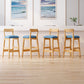 Scandinavian Wood Stool Fabric Upholstered Seat Counter Stool in Matte Finish Clearhalo 'Bar Furniture' 'Bar Stools' 'bar_stools' 'furn' 'furn_bar_stools' 'Furniture' 'Kitchen & Dining Furniture' 5863890