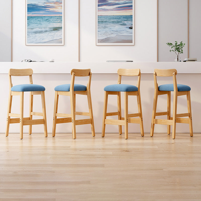 Scandinavian Wood Stool Fabric Upholstered Seat Counter Stool in Matte Finish Clearhalo 'Bar Furniture' 'Bar Stools' 'bar_stools' 'furn' 'furn_bar_stools' 'Furniture' 'Kitchen & Dining Furniture' 5863890