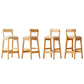 Scandinavian Wood Stool Fabric Upholstered Seat Counter Stool in Matte Finish Clearhalo 'Bar Furniture' 'Bar Stools' 'bar_stools' 'furn' 'furn_bar_stools' 'Furniture' 'Kitchen & Dining Furniture' 5863892