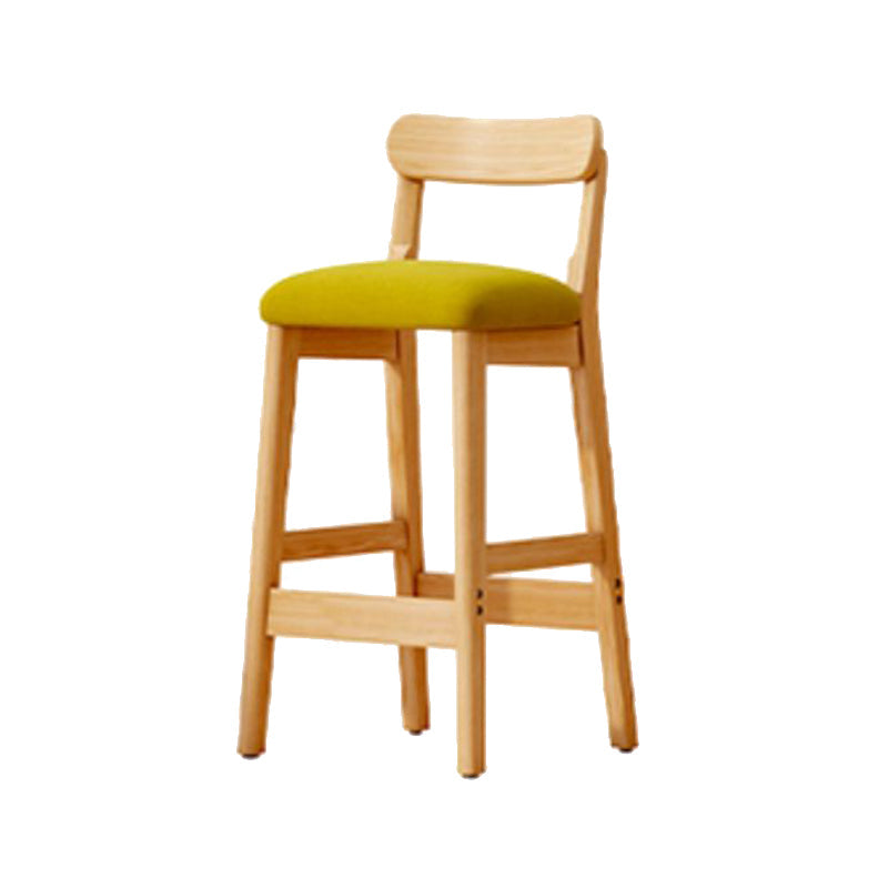 Scandinavian Wood Stool Fabric Upholstered Seat Counter Stool in Matte Finish Green 1 Piece Clearhalo 'Bar Furniture' 'Bar Stools' 'bar_stools' 'furn' 'furn_bar_stools' 'Furniture' 'Kitchen & Dining Furniture' 5863895