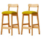 Scandinavian Wood Stool Fabric Upholstered Seat Counter Stool in Matte Finish Green 2 Piece Set Clearhalo 'Bar Furniture' 'Bar Stools' 'bar_stools' 'furn' 'furn_bar_stools' 'Furniture' 'Kitchen & Dining Furniture' 5863896