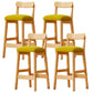Scandinavian Wood Stool Fabric Upholstered Seat Counter Stool in Matte Finish Green 4 Piece Set Clearhalo 'Bar Furniture' 'Bar Stools' 'bar_stools' 'furn' 'furn_bar_stools' 'Furniture' 'Kitchen & Dining Furniture' 5863899