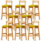 Scandinavian Wood Stool Fabric Upholstered Seat Counter Stool in Matte Finish Green 8 Piece Set Clearhalo 'Bar Furniture' 'Bar Stools' 'bar_stools' 'furn' 'furn_bar_stools' 'Furniture' 'Kitchen & Dining Furniture' 5863903