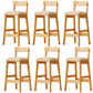 Scandinavian Wood Stool Fabric Upholstered Seat Counter Stool in Matte Finish Khaki 6 Piece Set Clearhalo 'Bar Furniture' 'Bar Stools' 'bar_stools' 'furn' 'furn_bar_stools' 'Furniture' 'Kitchen & Dining Furniture' 5863909