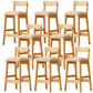 Scandinavian Wood Stool Fabric Upholstered Seat Counter Stool in Matte Finish Khaki 8 Piece Set Clearhalo 'Bar Furniture' 'Bar Stools' 'bar_stools' 'furn' 'furn_bar_stools' 'Furniture' 'Kitchen & Dining Furniture' 5863910