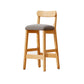 Scandinavian Wood Stool Fabric Upholstered Seat Counter Stool in Matte Finish Smoke Gray 1 Piece Clearhalo 'Bar Furniture' 'Bar Stools' 'bar_stools' 'furn' 'furn_bar_stools' 'Furniture' 'Kitchen & Dining Furniture' 5863911