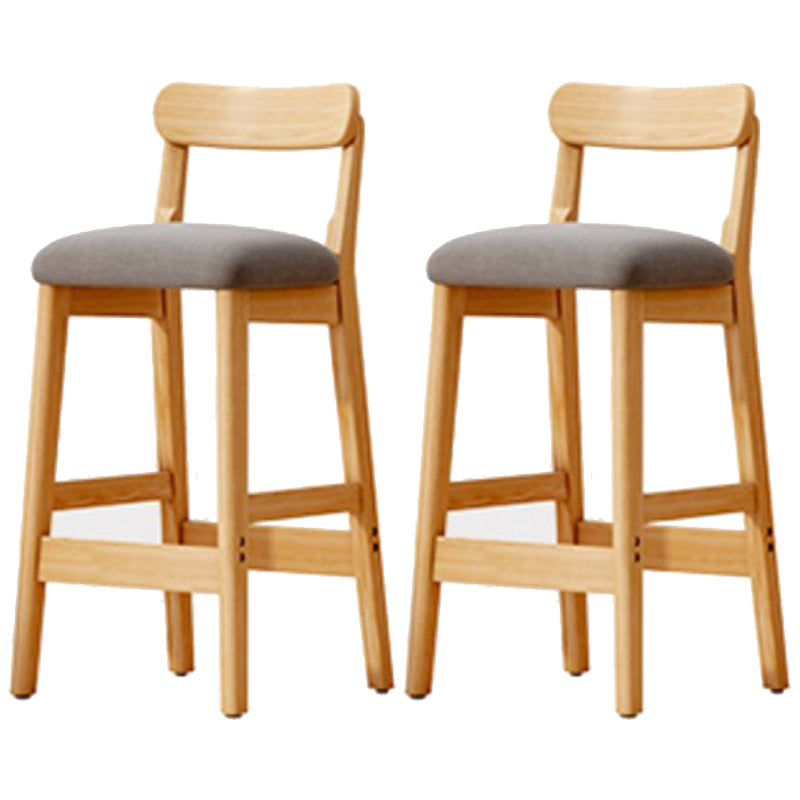 Scandinavian Wood Stool Fabric Upholstered Seat Counter Stool in Matte Finish Smoke Gray 2 Piece Set Clearhalo 'Bar Furniture' 'Bar Stools' 'bar_stools' 'furn' 'furn_bar_stools' 'Furniture' 'Kitchen & Dining Furniture' 5863912