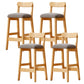 Scandinavian Wood Stool Fabric Upholstered Seat Counter Stool in Matte Finish Smoke Gray 4 Piece Set Clearhalo 'Bar Furniture' 'Bar Stools' 'bar_stools' 'furn' 'furn_bar_stools' 'Furniture' 'Kitchen & Dining Furniture' 5863913