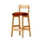 Scandinavian Wood Stool Fabric Upholstered Seat Counter Stool in Matte Finish Coffee 1 Piece Clearhalo 'Bar Furniture' 'Bar Stools' 'bar_stools' 'furn' 'furn_bar_stools' 'Furniture' 'Kitchen & Dining Furniture' 5863916