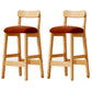 Scandinavian Wood Stool Fabric Upholstered Seat Counter Stool in Matte Finish Coffee 2 Piece Set Clearhalo 'Bar Furniture' 'Bar Stools' 'bar_stools' 'furn' 'furn_bar_stools' 'Furniture' 'Kitchen & Dining Furniture' 5863917