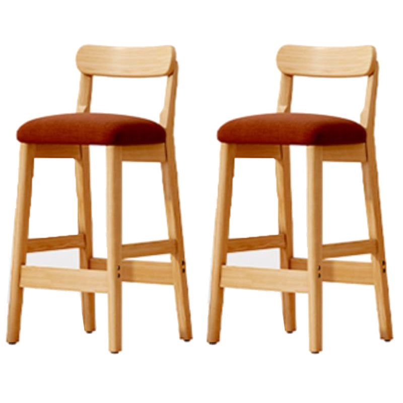 Scandinavian Wood Stool Fabric Upholstered Seat Counter Stool in Matte Finish Coffee 2 Piece Set Clearhalo 'Bar Furniture' 'Bar Stools' 'bar_stools' 'furn' 'furn_bar_stools' 'Furniture' 'Kitchen & Dining Furniture' 5863917