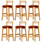 Scandinavian Wood Stool Fabric Upholstered Seat Counter Stool in Matte Finish Coffee 6 Piece Set Clearhalo 'Bar Furniture' 'Bar Stools' 'bar_stools' 'furn' 'furn_bar_stools' 'Furniture' 'Kitchen & Dining Furniture' 5863919