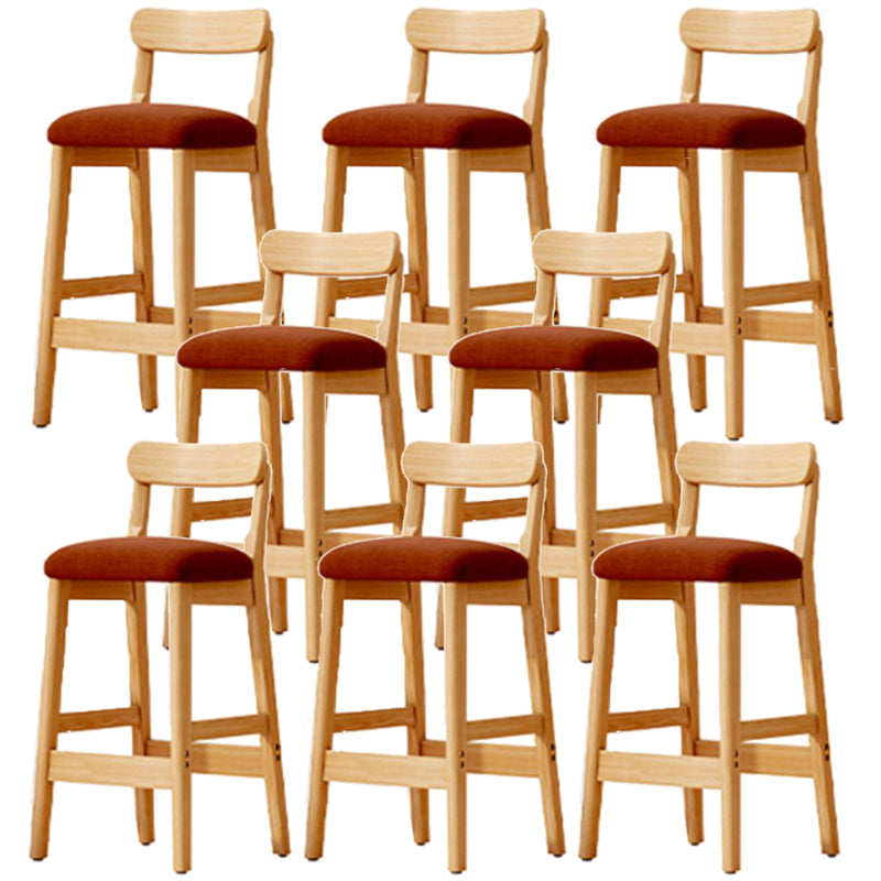 Scandinavian Wood Stool Fabric Upholstered Seat Counter Stool in Matte Finish Coffee 8 Piece Set Clearhalo 'Bar Furniture' 'Bar Stools' 'bar_stools' 'furn' 'furn_bar_stools' 'Furniture' 'Kitchen & Dining Furniture' 5863920
