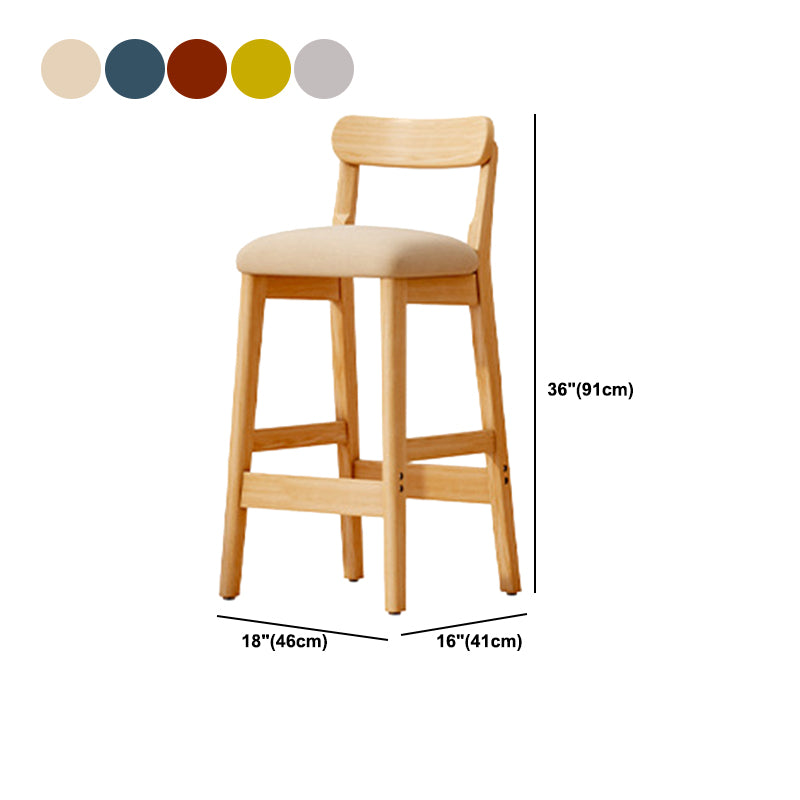 Scandinavian Wood Stool Fabric Upholstered Seat Counter Stool in Matte Finish Clearhalo 'Bar Furniture' 'Bar Stools' 'bar_stools' 'furn' 'furn_bar_stools' 'Furniture' 'Kitchen & Dining Furniture' 5863922