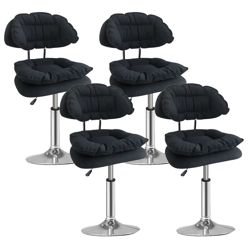 Scandinavian Metal Stool Upholstered Seat Counter Stool in Matte Finish