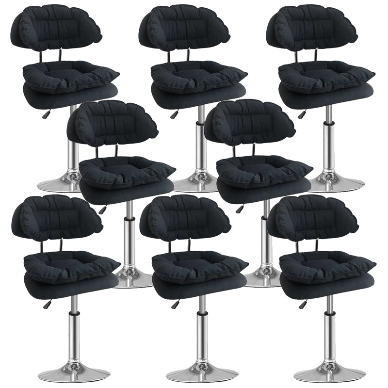 Scandinavian Metal Stool Upholstered Seat Counter Stool in Matte Finish