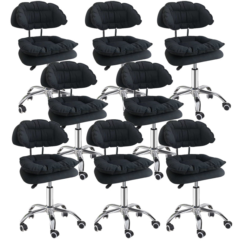 Scandinavian Metal Stool Upholstered Seat Counter Stool in Matte Finish