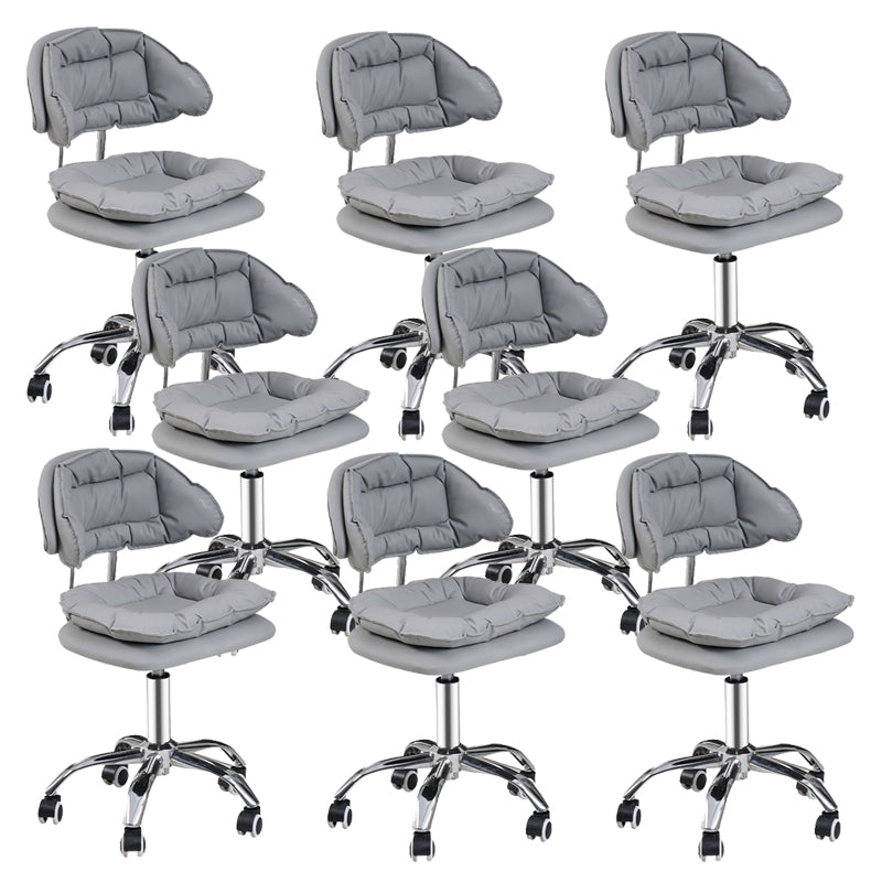 Scandinavian Metal Stool Upholstered Seat Counter Stool in Matte Finish